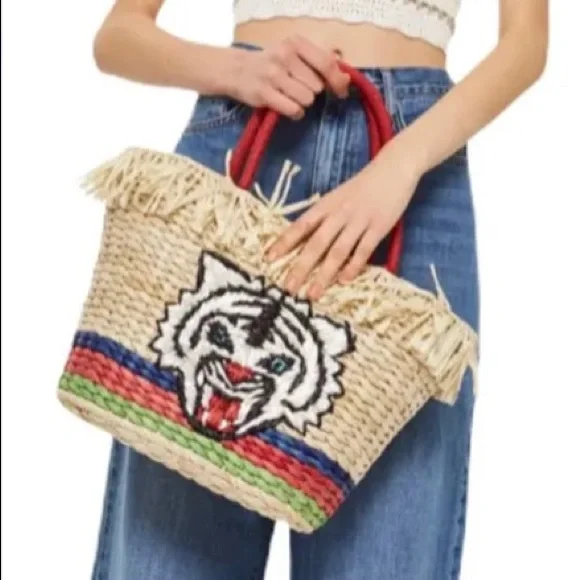 Vintage Straw Hat Topshop Straw Tiger Tote Handbag IMG_5740copy.jpg?v=1751983564&  main image 3